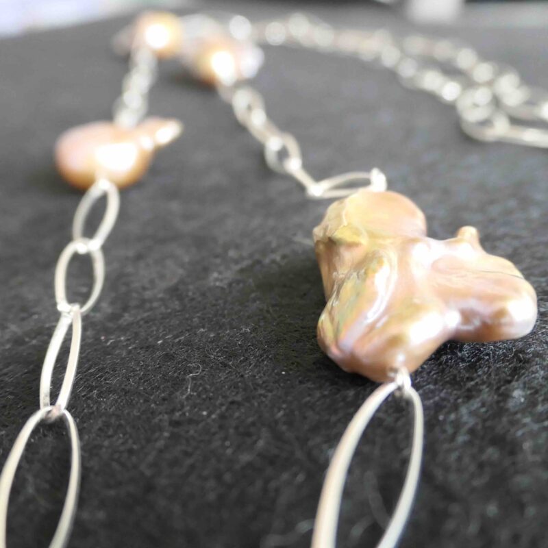 Photo of sweet water pearls necklace with stones
